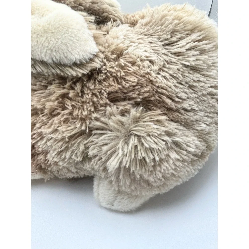 Dan Dee Collectors Choice Tan Shaggy Bunny Rabbit Plush Brown Polka Dot Bow 14in